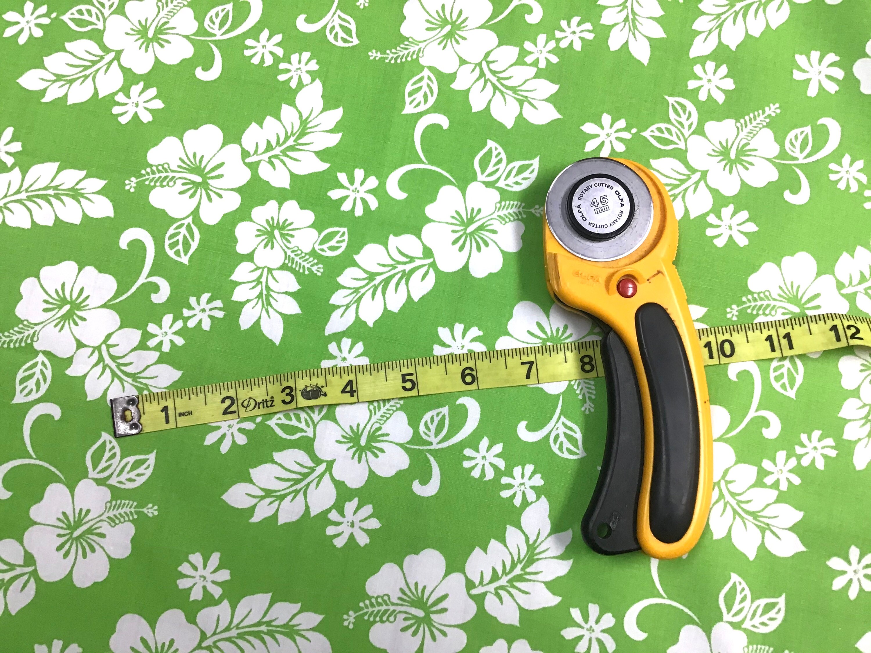 Lime Green Classic Hawaiian Print Fabric 100% Cotton Sold by the