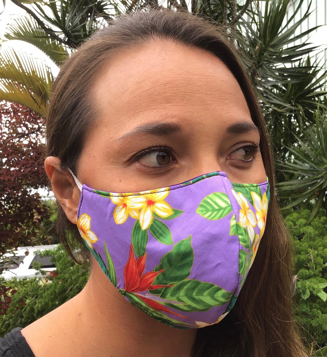 Adjustable Hawaiian Print Reversible Face Mask One Size Fits Etsy Sweden