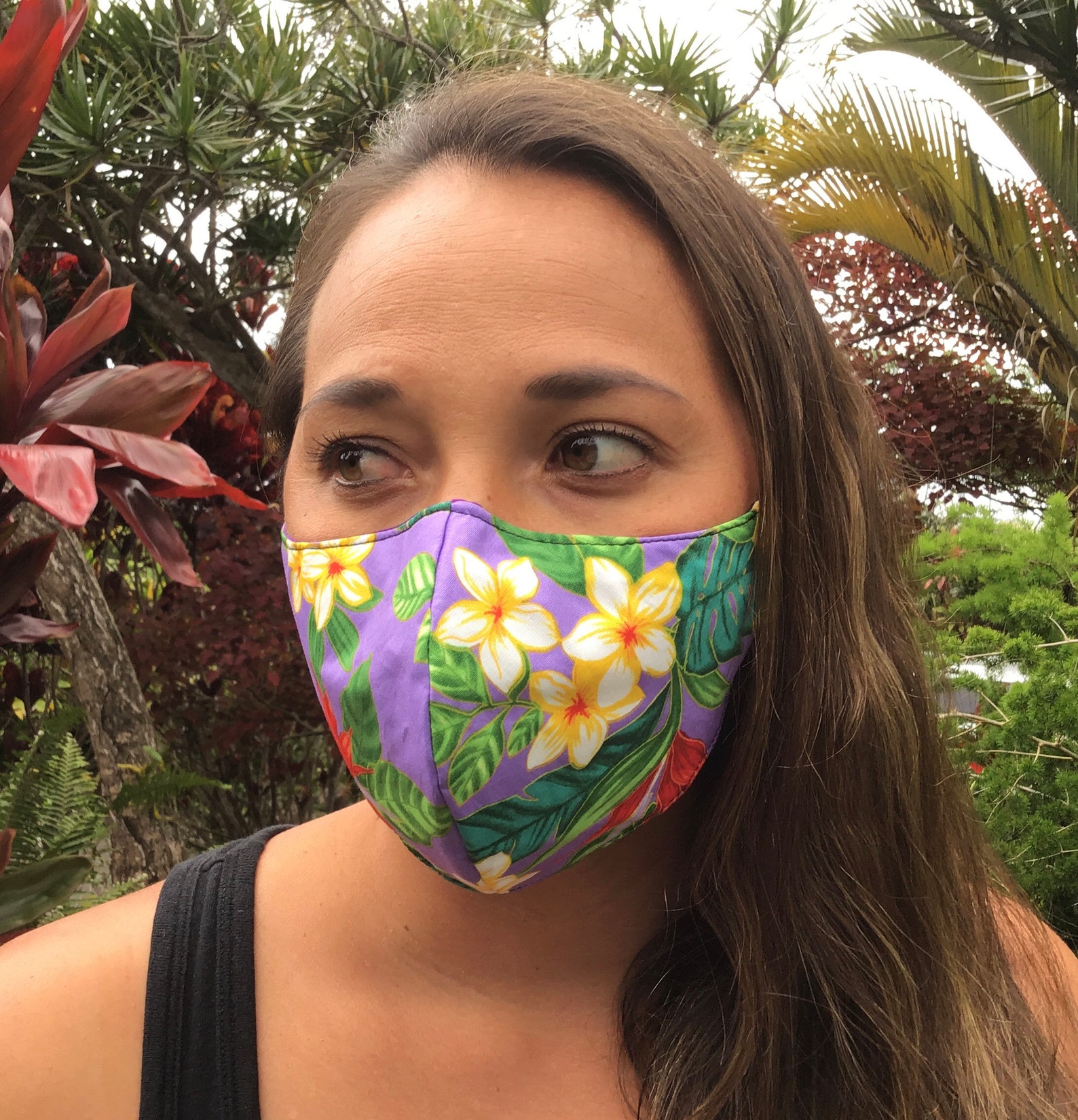 Adjustable Hawaiian Print Reversible Face Mask One Size Fits Etsy Sweden