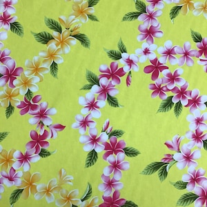 Hawaiian Print Cotton Fabric (Yardage Available)
