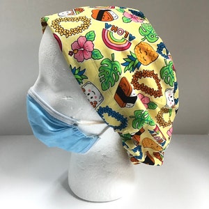 Kaufe 5, erhalte eins GRATIS! Euro Style Handgefertigte Hawaiian Print Nurses Cap Unisex Erwachsene Einheitsgröße