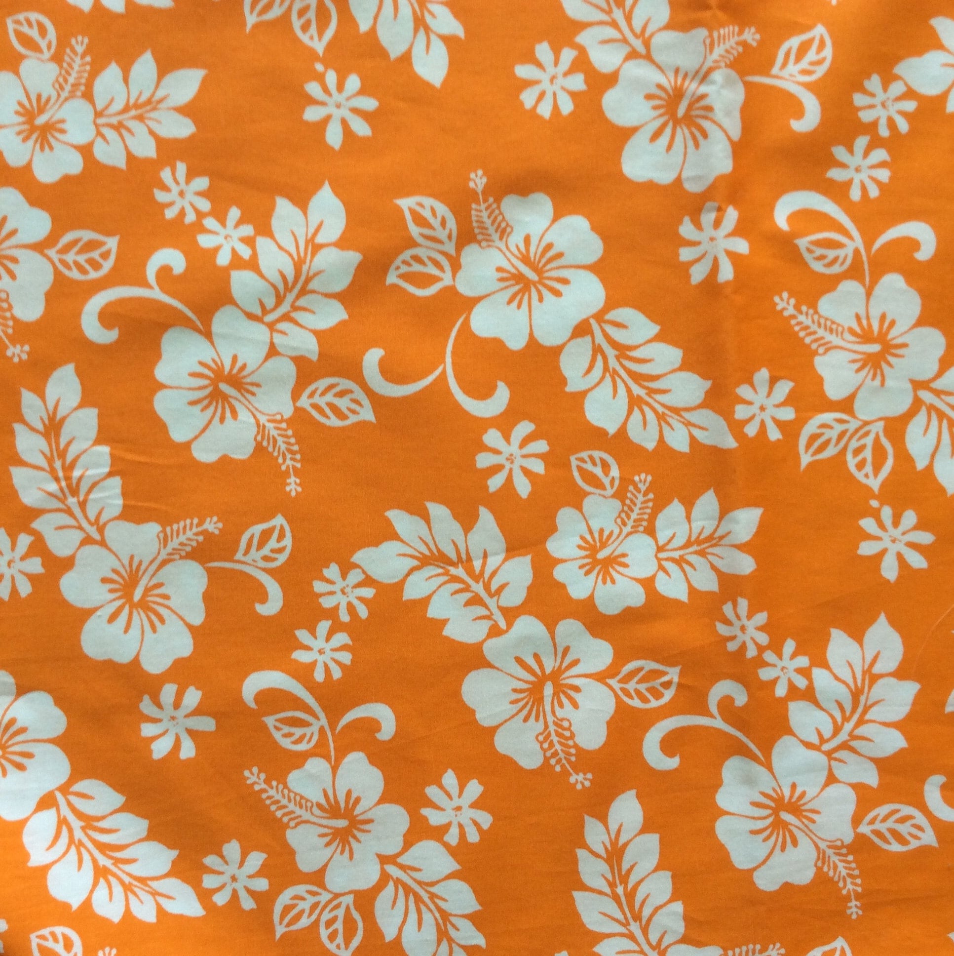 Cotton Hawaiian Print in Bright Orange (yardage Available) - Etsy