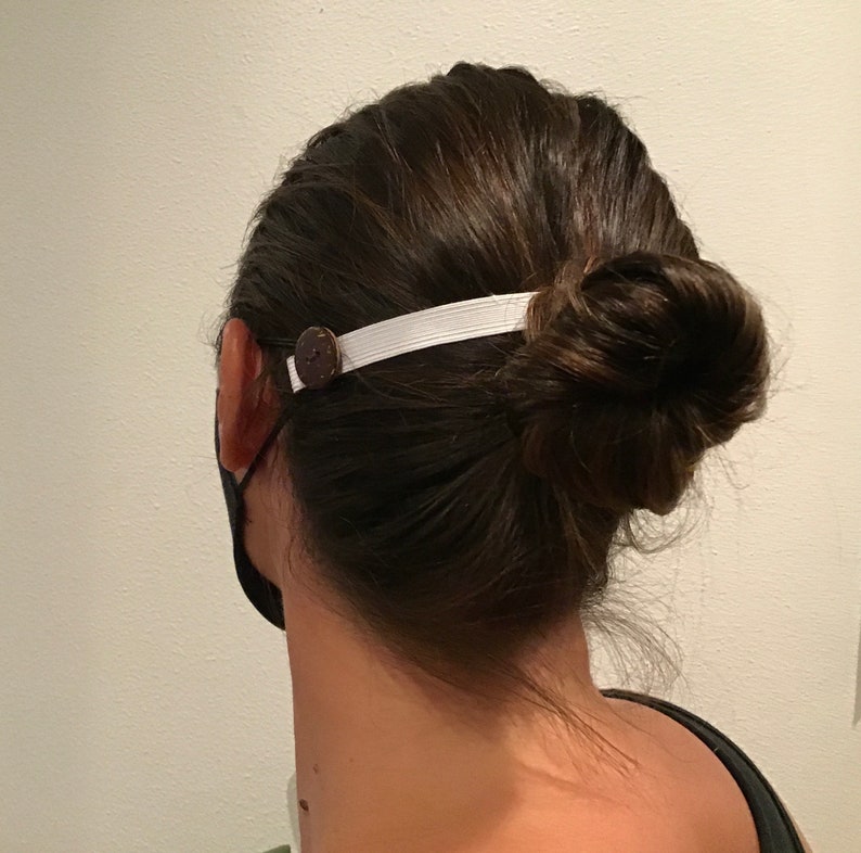 Face Mask Ear Saver Elastic Ear Extender With Coconut Buttons Etsy