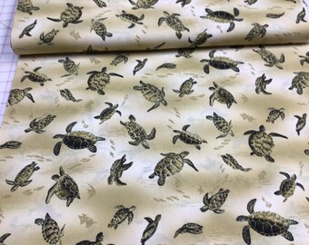 Hawaiian Honu Turtles Cotton Fabric Yardage available