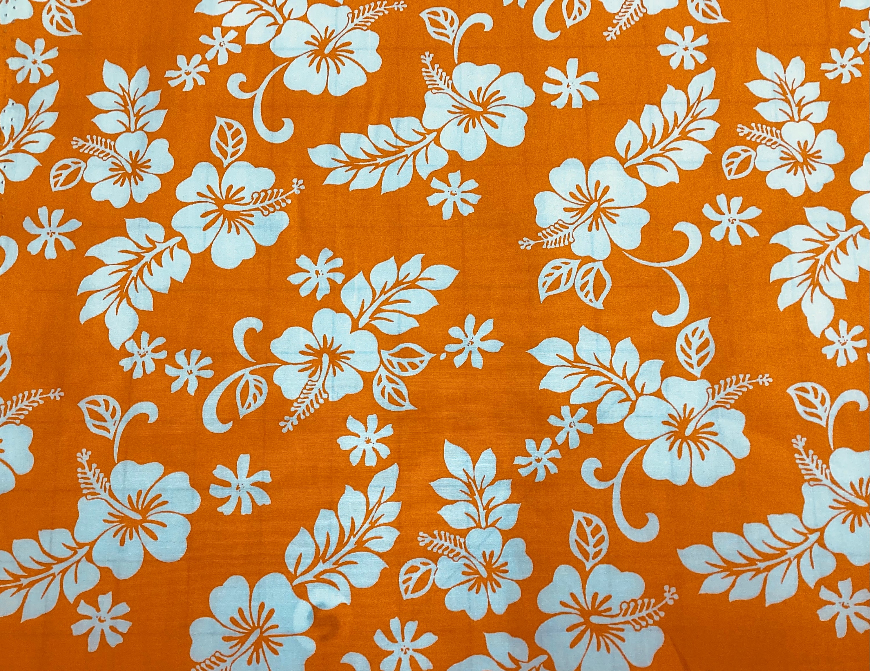 Dark Orange Classic Hawaiian Print Fabric 100% Cotton Sold by the