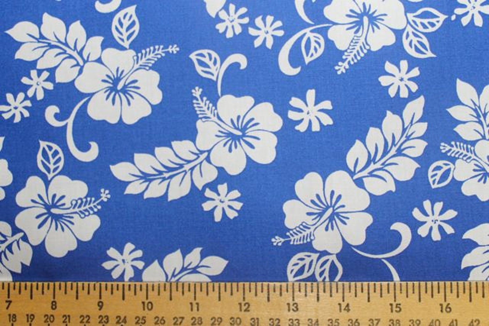 Classic Blue and White Hawaiian Print Cotton yardage Etsy