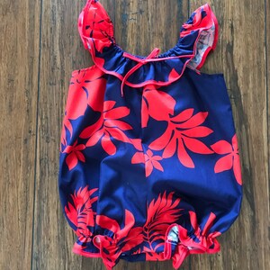 Tina Infant Romper in Hawaiian Print one size only image 2