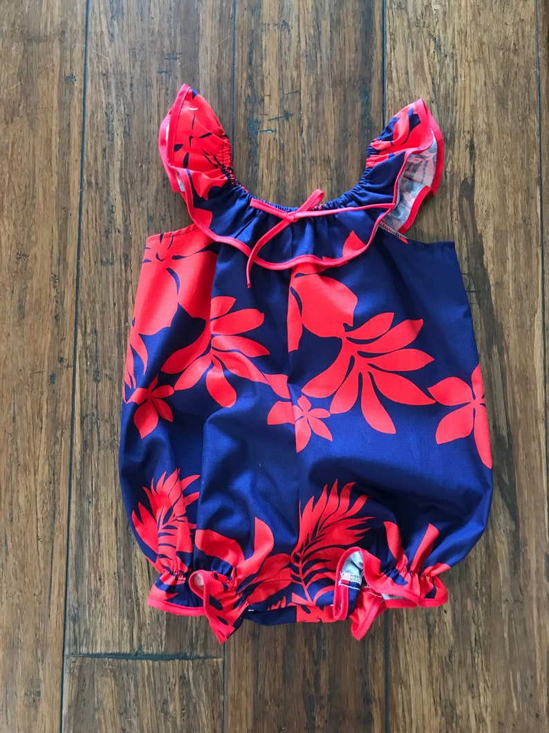 Tina Infant Romper in Hawaiian Print one size only image 2