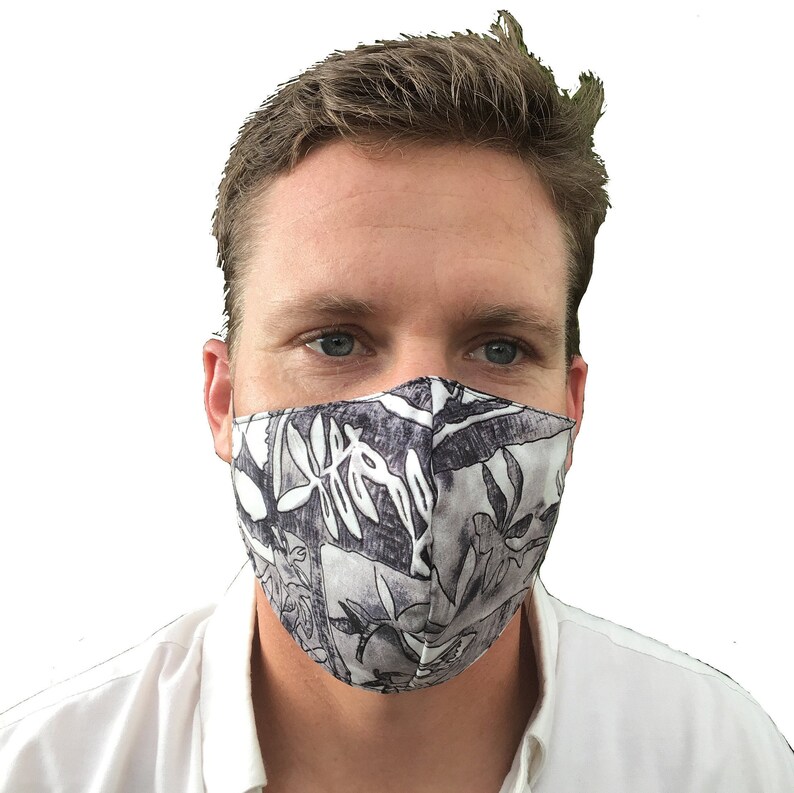 Adjustable Hawaiian Print Face Mask One Size Fits Most Etsy
