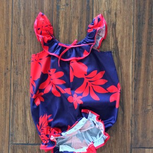 Tina Infant Romper in Hawaiian Print one size only image 4