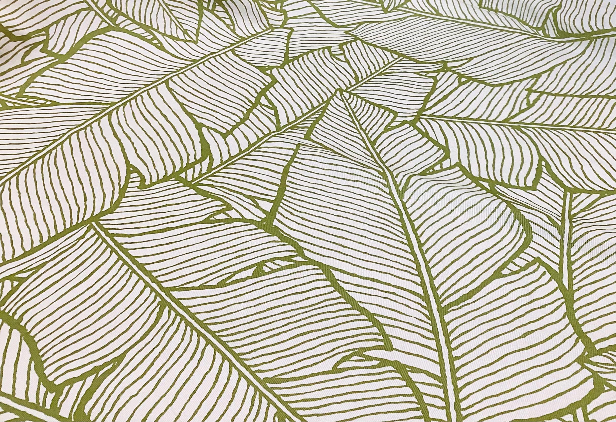 Extra Wide 57” Tropical Banana Leaf In Olive  Background Hawaiian Print Fabric in 100% Cotton Twill sold by the yard   (Yardage Available)
