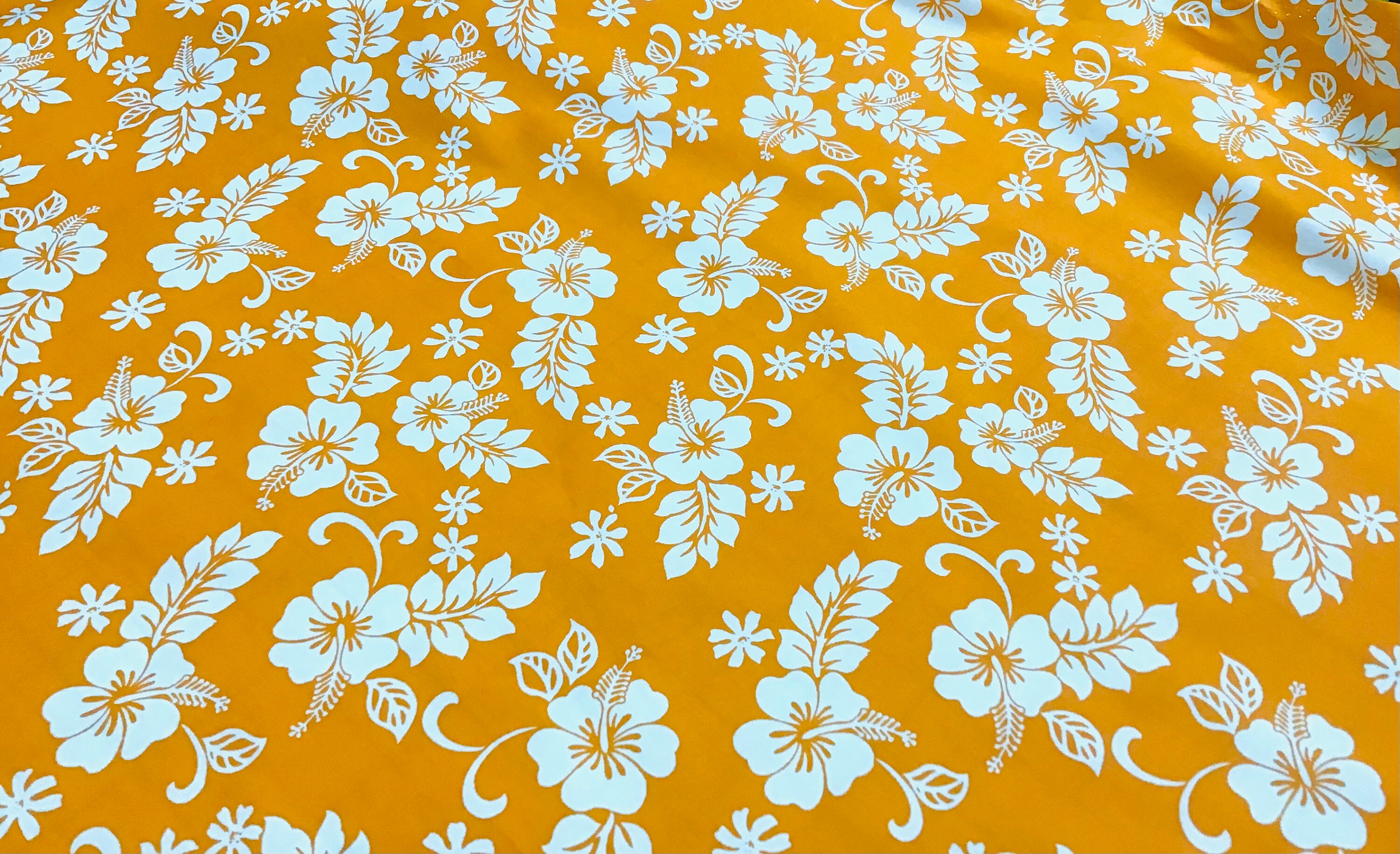 でおすすめアイテム。 Light Orange Classic Hawaiian Print Fabric 100% Cotton Sold サーフィン・ボディボード