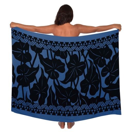 Buy 5, Get One FREE Lightweight Taro With Borders in French Blue/black  Design Pareo sarong Lava Lava 100% Rayon Cover Up 