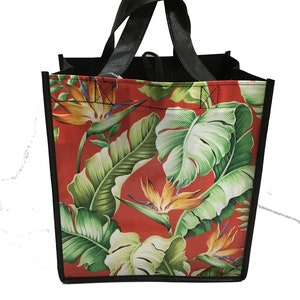 Medium Hawaiian Print Shopping Bag Reusable