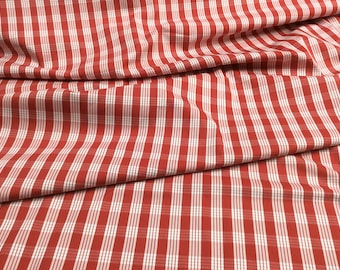 Red Palaka Heavy 100% Cotton woven Fabric (Yardage Available)