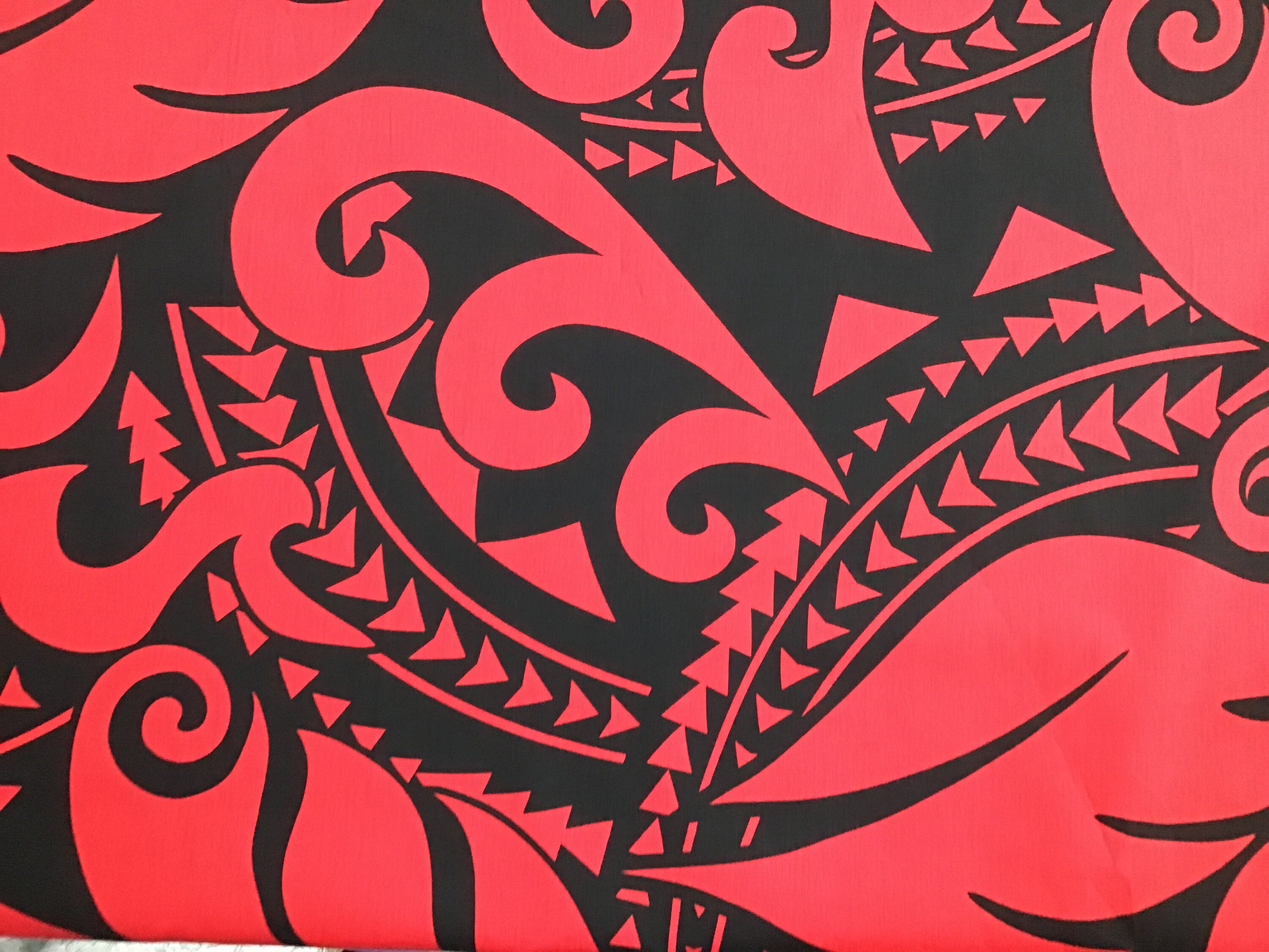 SALE! Red & Black Tribal Hawaiian Print Cotton Fabric SALE! Red & Black Tribal Hawaiian Print Cotton Fabric