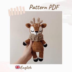 Crochet Deer Amigurumi Pattern, English Tutorial (PDF Download)