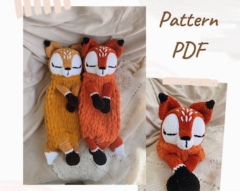 Patrón de crochet para pijama de zorro / Peluche amigurumi (descarga digital en PDF) en inglés