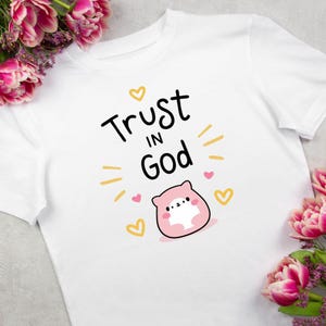 Confía en Dios Clipart PNG para Sublimación, Revistas, Camisetas, Tazas, Pegatinas, Bolsas de tela, Arte mural - Descarga digital instantánea de 300 DPI, Verso