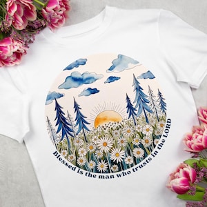 Gesegnet ist der Mann Png Clipart für Sublimation Totebag, Tshirt, Tassen, Aufkleber, Zeitschriften, Schlüsselanhänger - 300 DPI Sofort-Download, Bibelverse