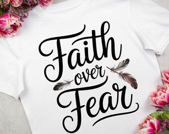 Faith Over Fear PNG Clipart: Bible Verse Design (Digital Download)