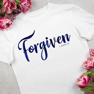 Tipografia PERDOADA PNG Clipart para Sublimação, Adesivos, Camisetas, Artes de Parede, Sacolas, Canecas - 300 DPI, Download Instantâneo, Versículo da Bíblia PNG