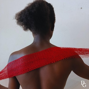 African Exfoliating Net Sponge: Long Nylon Body Scrubber-Sapo Sponge