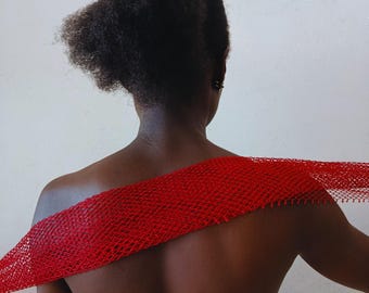 Afrikanischer Peeling-Netz-Schwamm: Langer Nylon-Körperwäscher-Sapo-Schwamm