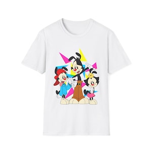 Animaniacs Wakko Yakko and Dot Retro Old School Unisex Softstyle T-Shirt, Cartoon Character Tee, 90s Kids Shirt, Vintage Animation Top,