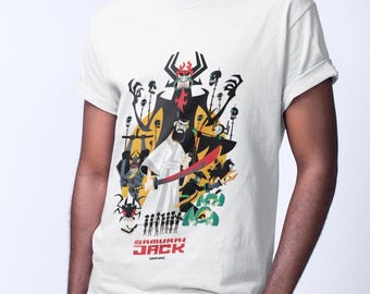 Samurai Jack Anime Unisex T-Shirt, Cartoon Network Nostalgic Gamer Tee, Old School Toonami Shirt, Adult Swim Clothing, Nerdy Top