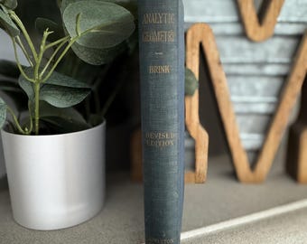Analytic Geometry by Raymond Brink Vintage Text Book 1935 University of Minnesota