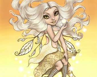 Lindsey Cormier Golden Yellow Fairy 8x10 inches Printable Downloadable Print