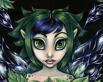 Lindsey Cormier Green Leaves fairy 8x10 inches Print it Yourself Downloadable Print