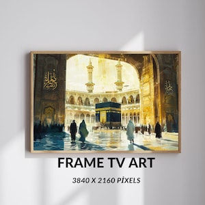 Ramadan Kaaba Wall Art, Elegant Islamic Art for Frame TV, Islamic Home Decor, Sacred Kaaba Digital Print, Eid Mubarak Gift, Hajj Umrah Decor