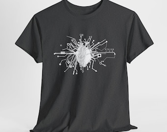 Cybernetic Heart T-Shirt: Futuristic Sci-Fi Techwear