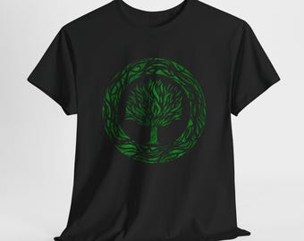 Camiseta de algodón con nudo celta de Green Tree, atuendo del Día de San Patricio, camisa verde de la suerte