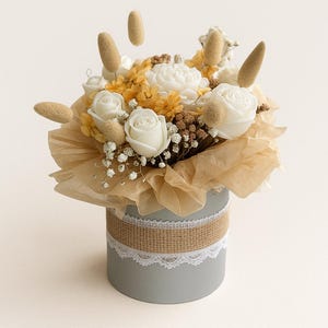 Candle Flower Bouquet | Handmade Soy Wax Floral Gift | Scented Boho Home Decor | Forever Bloom Box