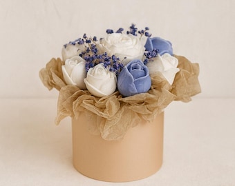 Ramo de velas de flores hecho a mano: regalo romántico, decoración de bodas, regalo de cumpleaños y decoración del hogar.