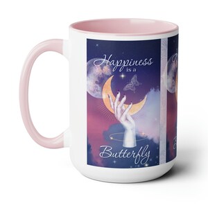 Lana Del Rey Song Lyric Mug | Happiness is a Butterfly | 15oz Large Ceramic Mug