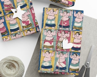 Papeles de envoltura de regalo samuráis japoneses vintage / Papel de envoltura estético