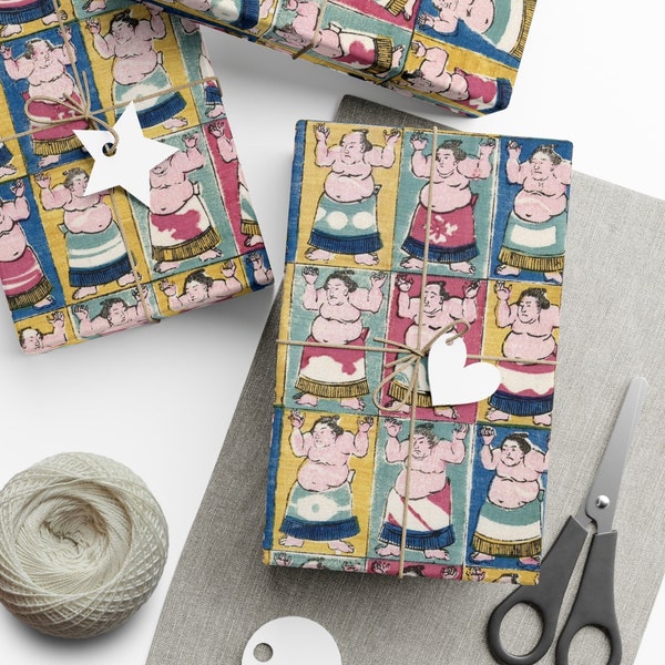 Vintage Japanese Samurai Gift Wrap Papers | Wrapping Paper Aesthetic