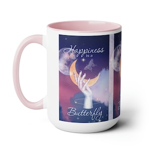 Das Glück ist ein Schmetterling | Lana Del Rey Song Lyric Tasse | 15oz großen Keramikbecher