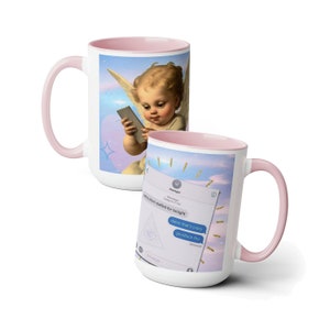 Sassy Angel Ceramic Mug: "Damn That's Crazy!" - 15oz Novelty Gift