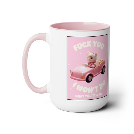 Rage Against The Machine Mug | Calico Critters Cat | 90s Song Lyrics | Large Size 15oz