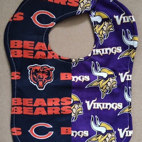 Minnesota Vikings / Chicago Bears House Divided Rival Football Baby Bib