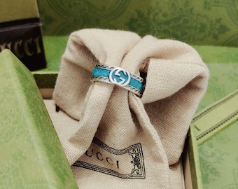 Gucci Vintage 925 Sterling Silver Ghost Ring Size EUR18 US8