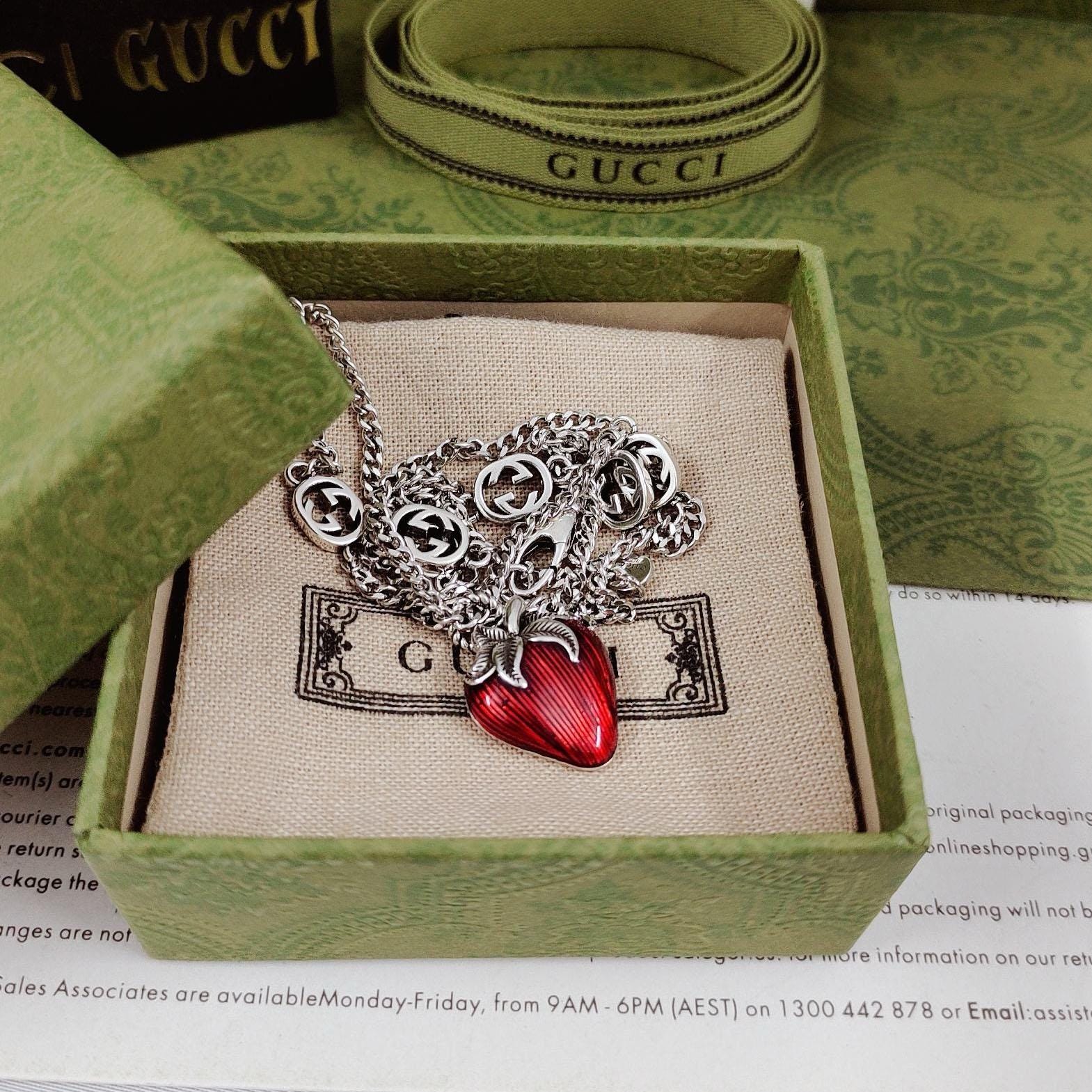 925 silver strawberry necklace, designer women's necklace, waterproof and non-fading gift for her