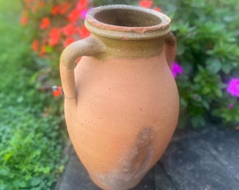 彩色陶器　テラコッタ 二口水差し　アンティーク 手作りのヴィンテージテラコッタ水容器、水差し、花瓶、陶器 - Etsy 日本