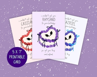 ACOTAR Birthday Cards: Rhysand, Cassian, Azriel (Digital Download, 5x7in Foldable Cards)