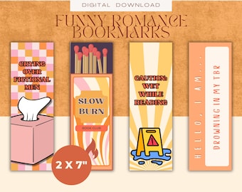 Spicy Romance Bookmark Bundle: Funny Book Lover Gift (PDF Download